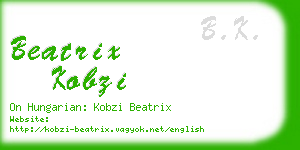 beatrix kobzi business card